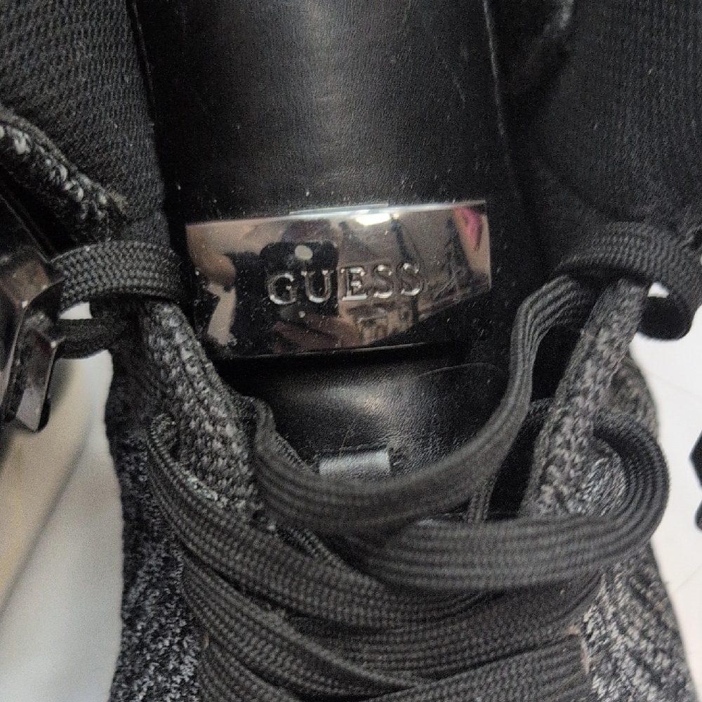Guess Webber Black and Grey Hi-top Knit Sneakers. - Picture 8 of 8